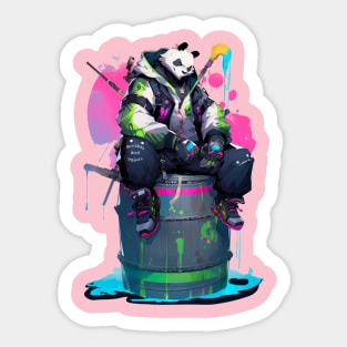 Panda, warrior of colors Sticker